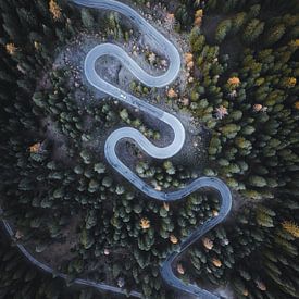 Giau-pas van bovenaf Luchtfoto van Daniel Kogler