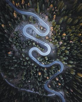 Giau Pass from above Aerial view