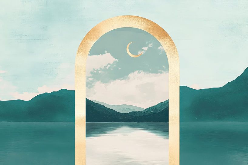 Dreamlike landscape through an arch by Poster Art Shop