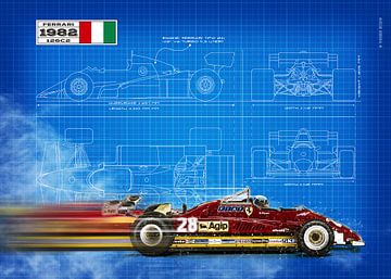 Ferrari 126c2 Blueprint by Theodor Decker