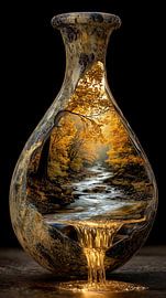 Nature and a river in a stone vase by TheXclusive Art
