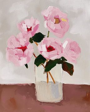 Eine Vase mit rosa Pfingstrosen von Studio Allee