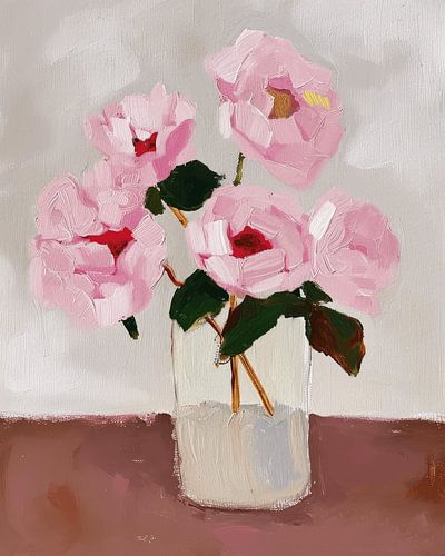 A vase with pink peonies by Studio Allee