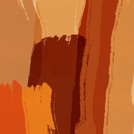 Malerei im Japandi-Stil mit Erdtönen von Abstrakte minimalistische Kunst