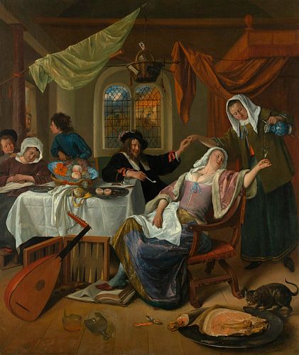 Het losbandig huishouden, Jan Steen