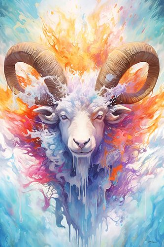 ram in multicolour