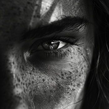 Femme en noir et blanc