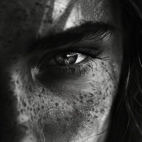 Femme en noir et blanc