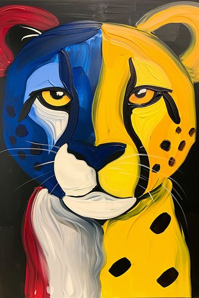 Colourful abstract cheetah in pop art style by Art & Soul Creations