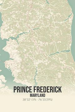 Vintage landkaart van Prince Frederick (Maryland), USA. van Rezona