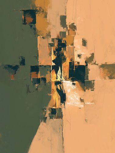 Vrouw blokken | Walking Through Warm Squares van Modern Collection