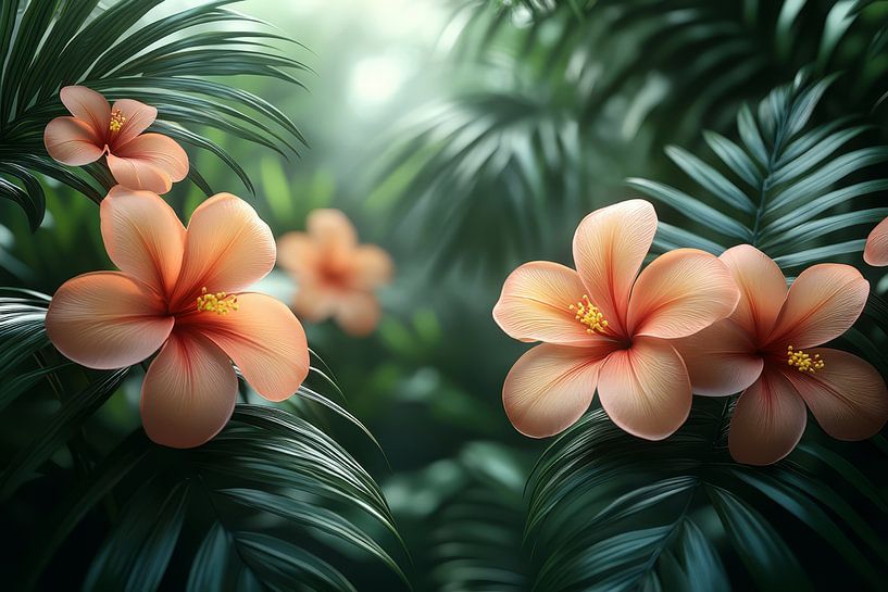 malerischen exotischen Blumen Hintergrund von Egon Zitter