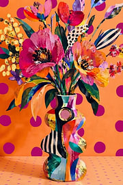 Fröhliche Blumen in Orange von Denise de wit-rodenburg