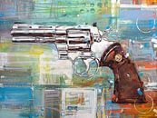 Revolver (Colt Python) schilderij van Jos Hoppenbrouwers thumbnail