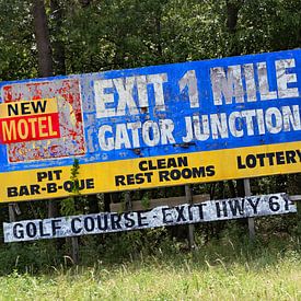 Old highway advertising USA highway by Willem van Holten