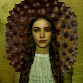 Geisha Beauty Pop-Art Oranje van Yvonne Zeldenthuis