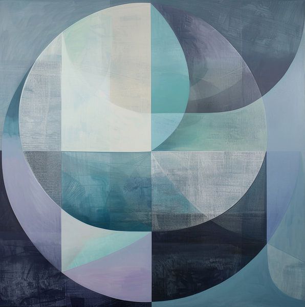 Abstract geometry in blue by Poster Art Shop