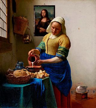 Melkmeisje met Mona Lisa van Leo Huijzer