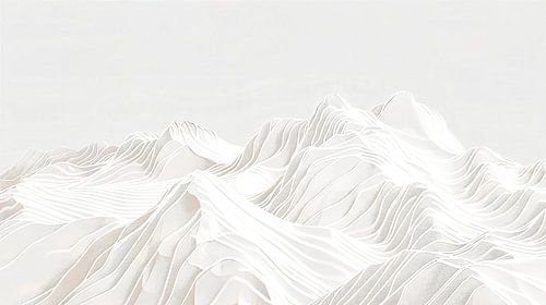 Berglandschap kunst in grijstinten.