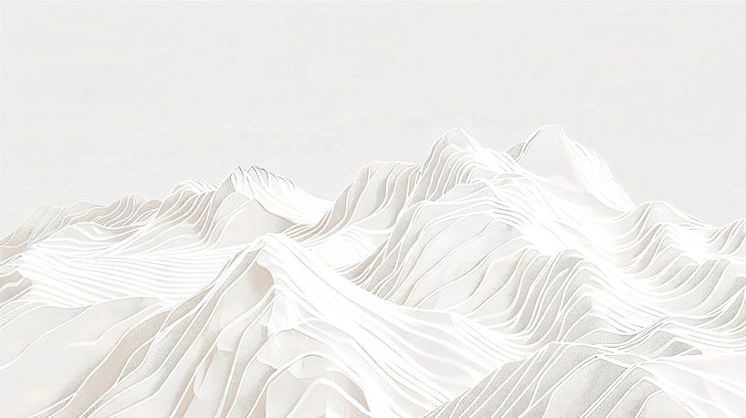 Mountain landscape kjunst in shades of grey. by Vlindertuin-Art