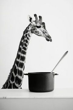 Giraffen koken van Poster Art Shop