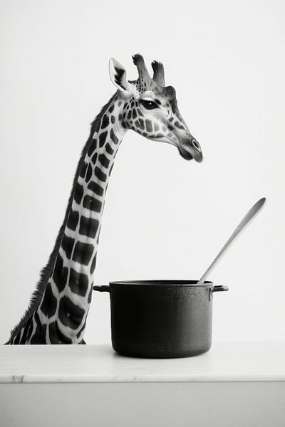 Giraffe Kochen von Poster Art Shop