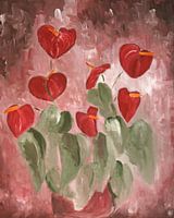 Flamingoblume - Mit Herz