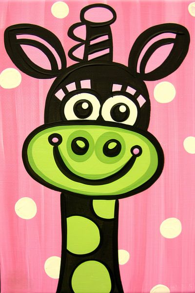 Girafe joyeuse et colorée dans un style pop art par Art & Soul Creations