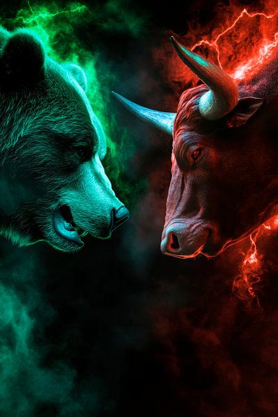 Bears and Taurus in conflict - full of energy by Poster Art Shop