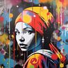 Das Mädchen mit dem Perlenohrring | Banksy Style Street Art von Frank Daske | Foto & Design
