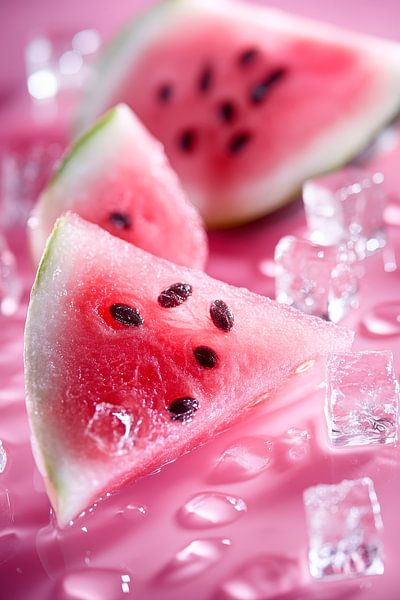 Refreshing pieces of watermelon with ice cream by Poster Art Shop