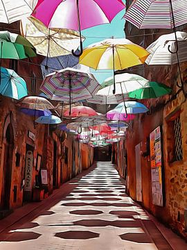 Festa Umbrellas Paciano With Shadows