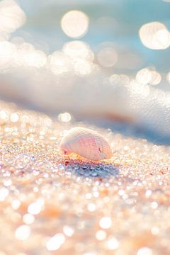 Coquillage sur la plage au soleil sur Poster Art Shop