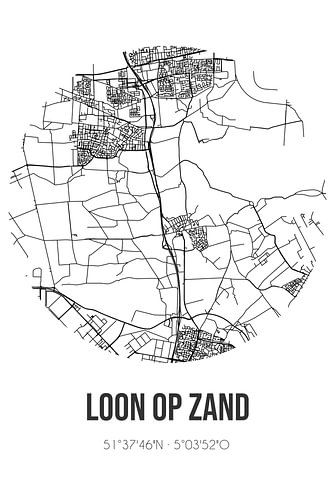 Loon op Zand (Noord-Brabant) | Landkaart | Zwart-wit