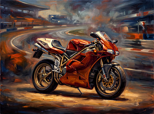 Ducati 916 Fire on the Track