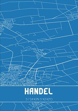 Blauwdruk | Landkaart | Handel (Noord-Brabant) van MijnStadsPoster