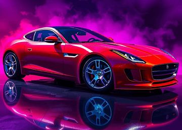 Jaguar F-Type Red Neon by MIROKKU
