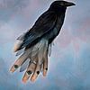 The handy raven. Digital painting by Bianca Wisseloo