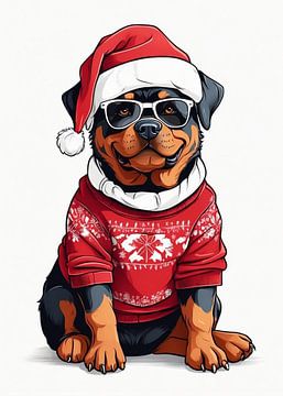 Rottweiler Weihnachtsmütze von Vicky Hanggara