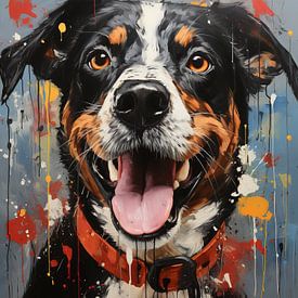 Dog with red collar van Bianca Bakkenist