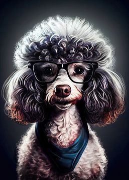 Hipster dog Bella #dog van JBJart Justyna Jaszke