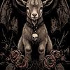 Gothic geit met vleugels en doodshoofd van Pixelbull Design