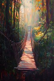 Hängebrücke Wald von Poster Art Shop
