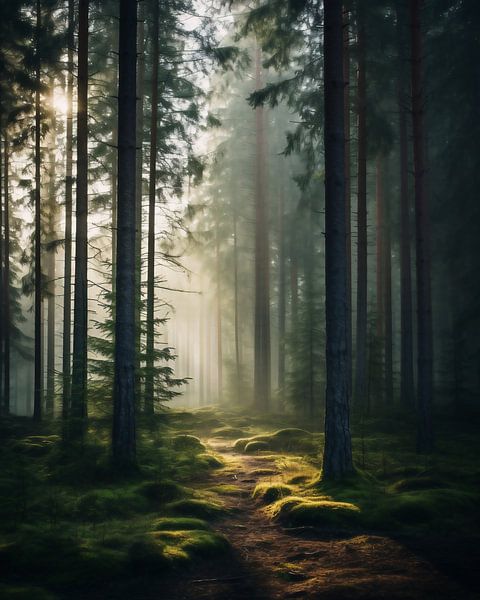 Natuurlijke wonderen in het mystieke bos van fernlichtsicht