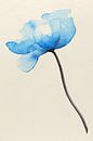 Die blaue Blume (romantische Aquarellmalerei Frühling Pflanzen zerbrechlich Nahaufnahme Stamm Blumen von Natalie Bruns Miniaturansicht