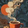 Koffie of Cappuccino abstracte illustratie van Egon Zitter