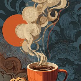 Illustration abstraite représentant un café ou un cappuccino sur Egon Zitter