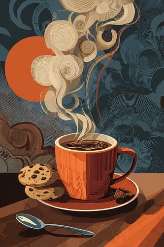 Koffie of Cappuccino abstracte illustratie