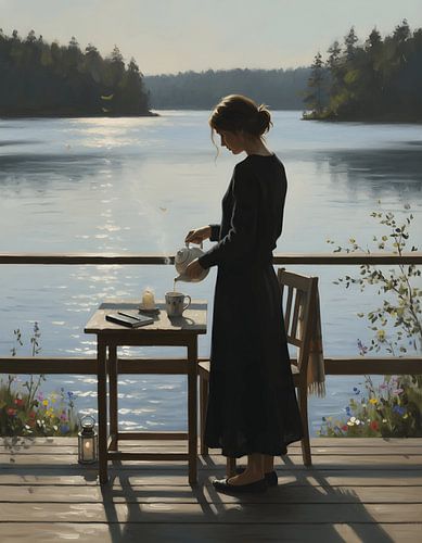 Préparer du thé lors d'un après-midi tranquille