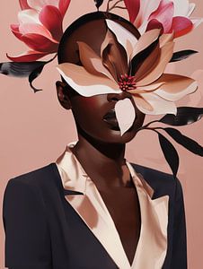 Zeitgenössisches Kunstporträt "Covered in Flowers"